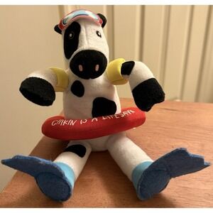 Chick-fil-A Plush Cow Doll Summer Swimmer 2021 Chikin Is A Lifesaver 9"‎ Stuffed